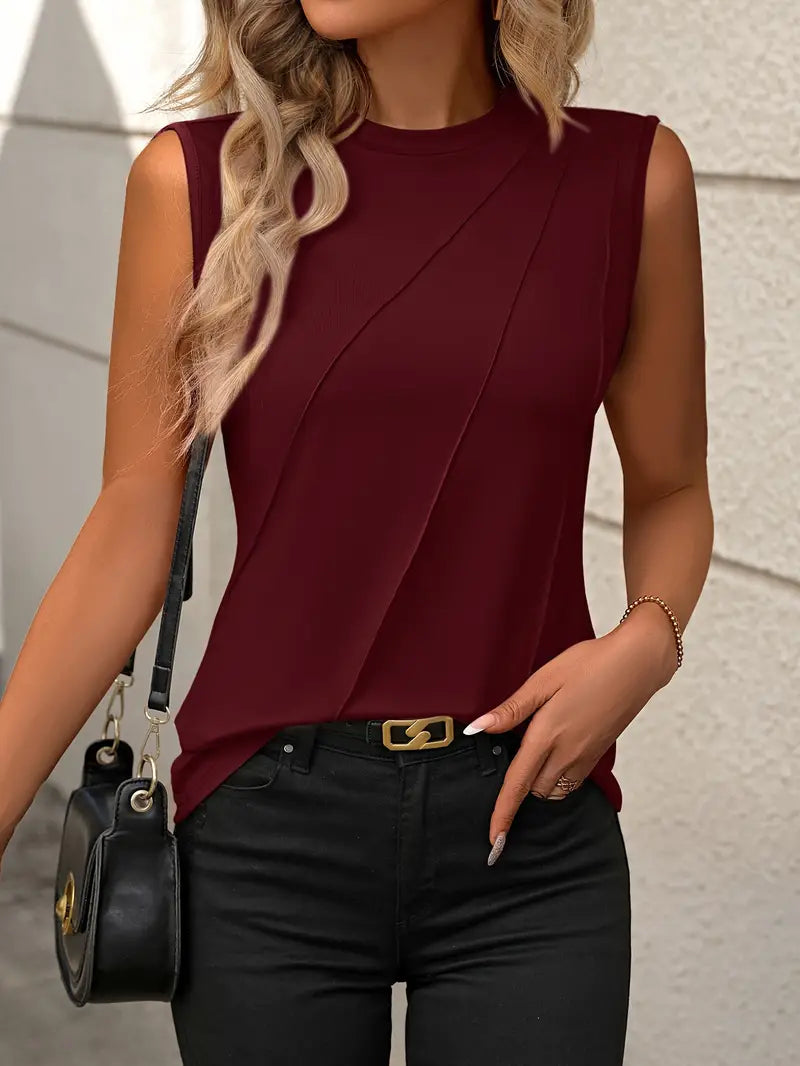Sfrcord® Solides Tanktop mit Rundhalsausschnitt