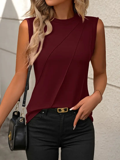Sfrcord® Solides Tanktop mit Rundhalsausschnitt
