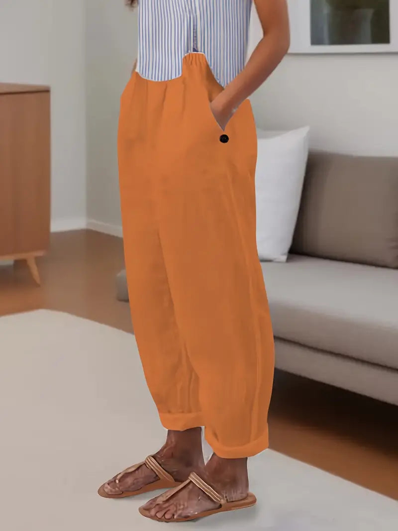 Sfrcord® Minimalistische, einfarbige, vielseitige Hose