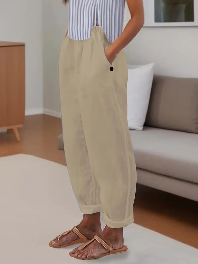 Sfrcord® Minimalistische, einfarbige, vielseitige Hose