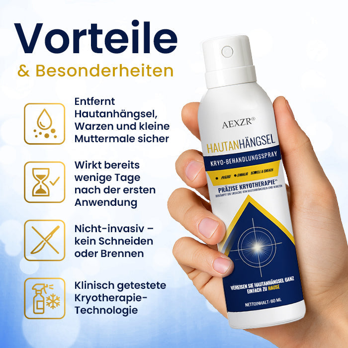 AEXZR® Hautanhängsel-Kryo-Behandlungsspray🧊 Präzisions-Kryotechnik: Vereist Stielwarzen & Warzen in Sekunden – Ohne Klingen, ohne Schmerzen.